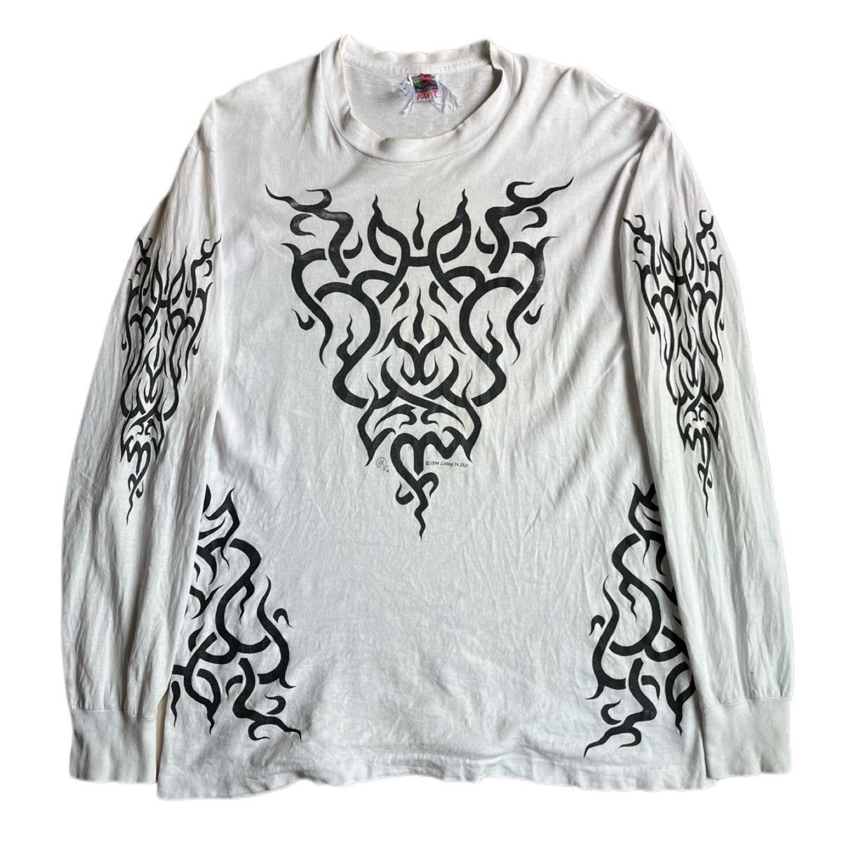 Vintage Living In Skin 1994 Tribal Vintage Tee Archive Size L