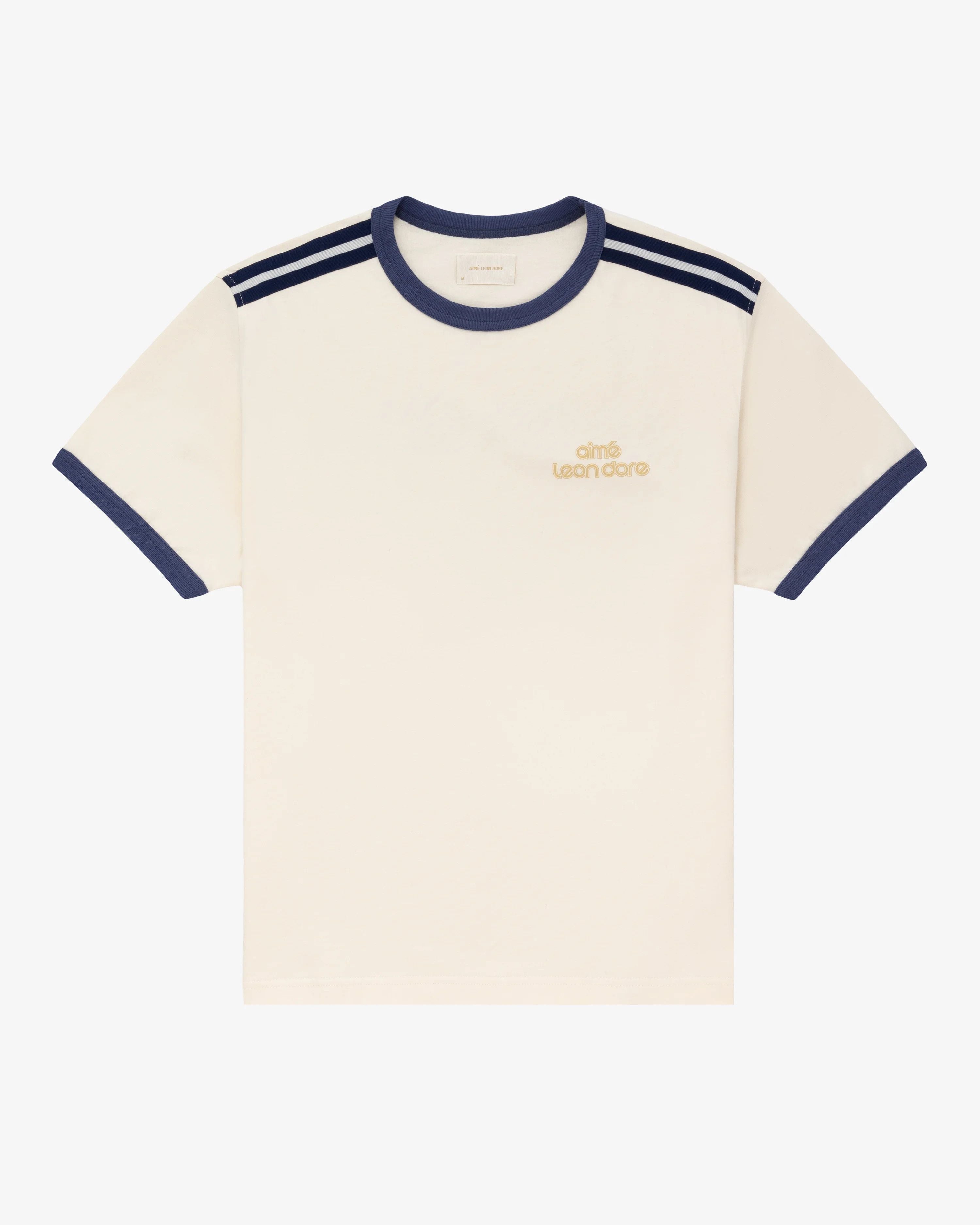 Leon Dore Aime Leon Dore Retro Ringer Tee Cream Hoodie, Sweatshirt | FlexRushtees.com