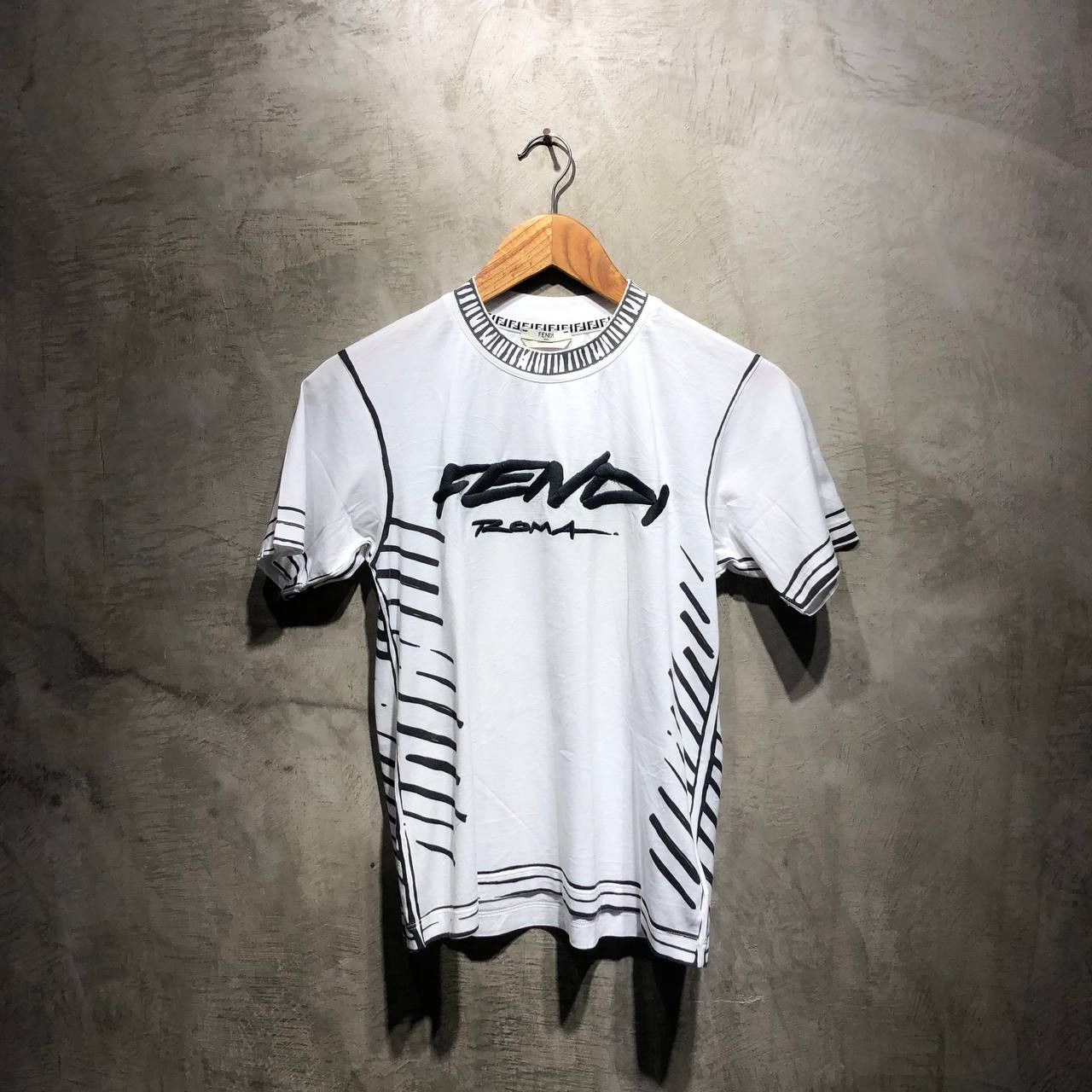 Fendi Joshua Vides Illustration Print Embroidered Tee Hoodie, Sweatshirt | FlexRushtees.com