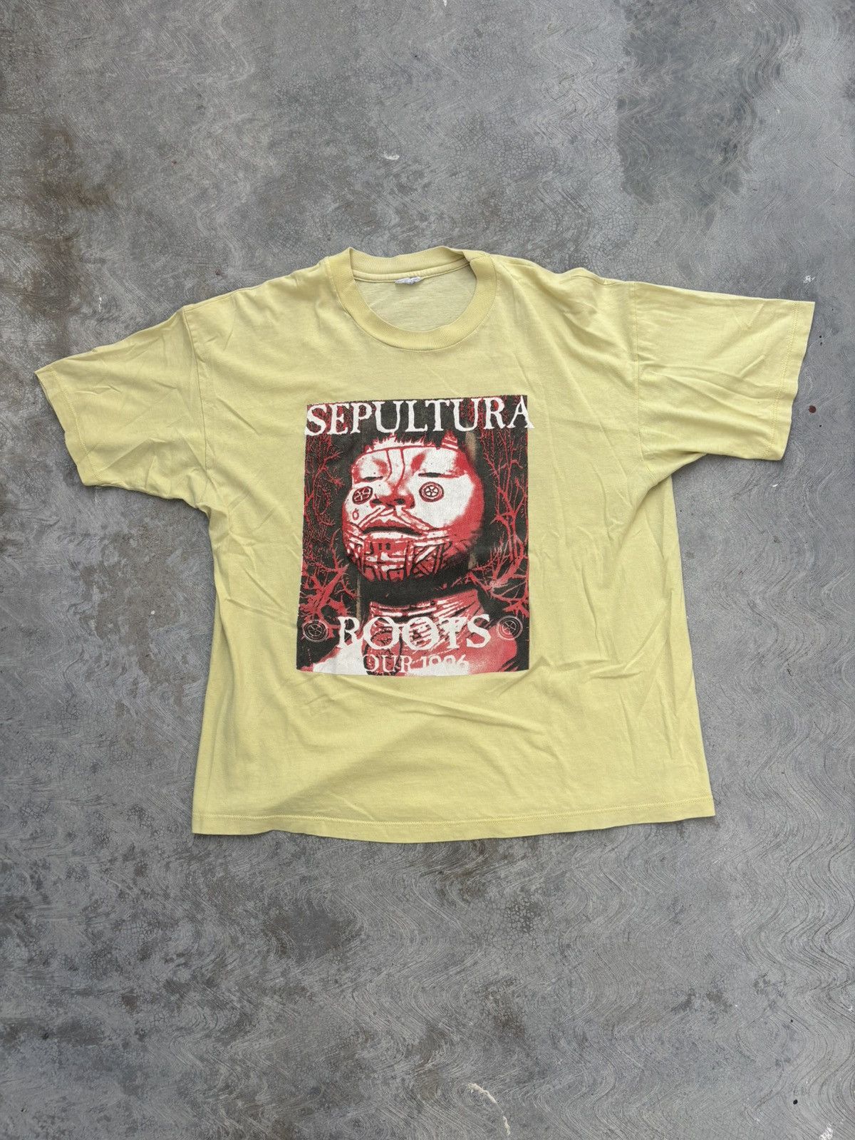 Japanese Brand Vintage 90s Sepultura Roots Tour T Shirt Hoodie, Sweatshirt | FlexRushtees.com
