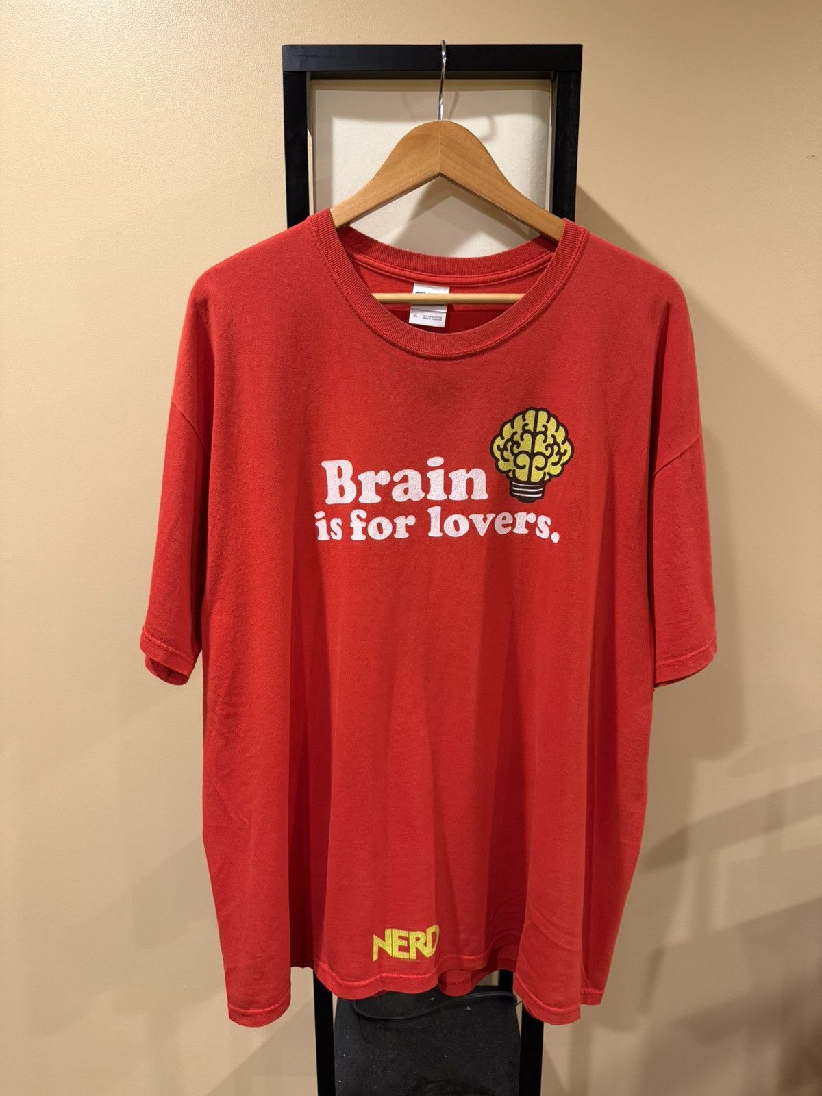 Vintage Nerd Brain Is For Lovers Red Distressed T Shirt Hoodie, Sweatshirt | FlexRushtees.com