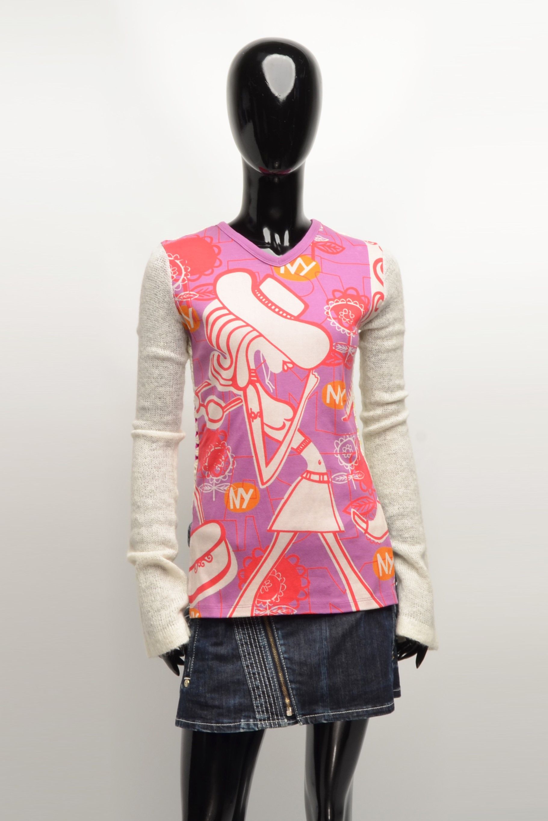 Vintage Custo Barcelona Stunning Y2k Vintage Long Sleeve Top