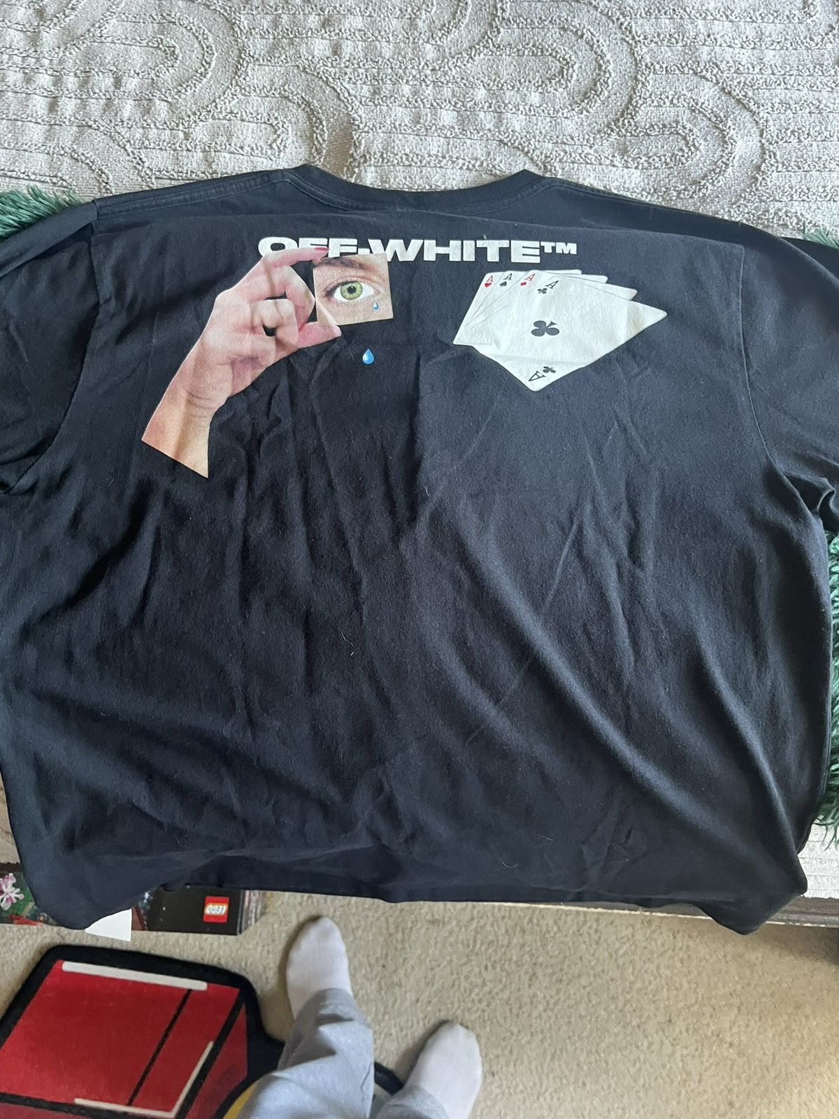White Off White Ace Of Spades Graphic T Shirt Hoodie, Sweatshirt | FlexRushtees.com