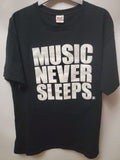 Anvil Rare Vintage T Shirt Music Never Sleeps Size Xl
