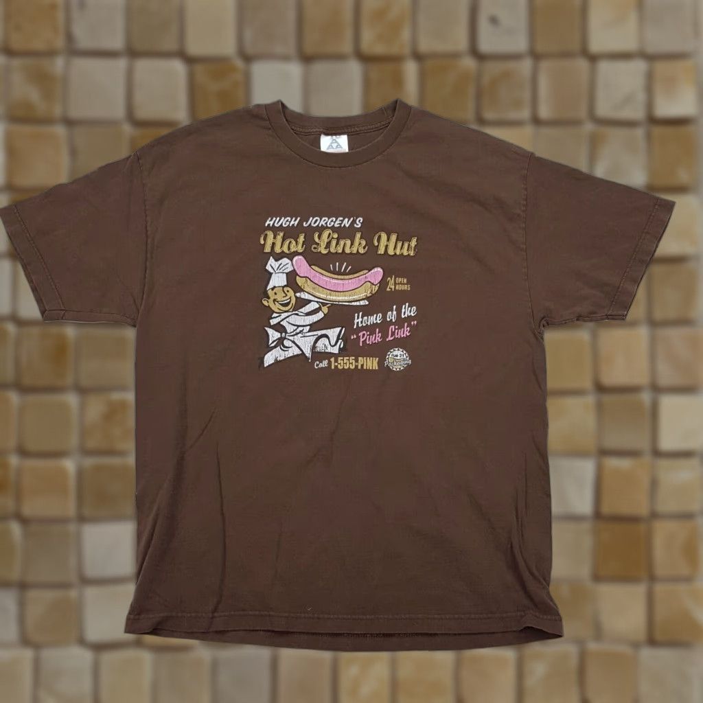 Aaa Vintage Y2k Hot Link Hut Funny Graphic T Shirt Adult Xl Brown Retro Food Mens Hoodie, Sweatshirt | FlexRushtees.com