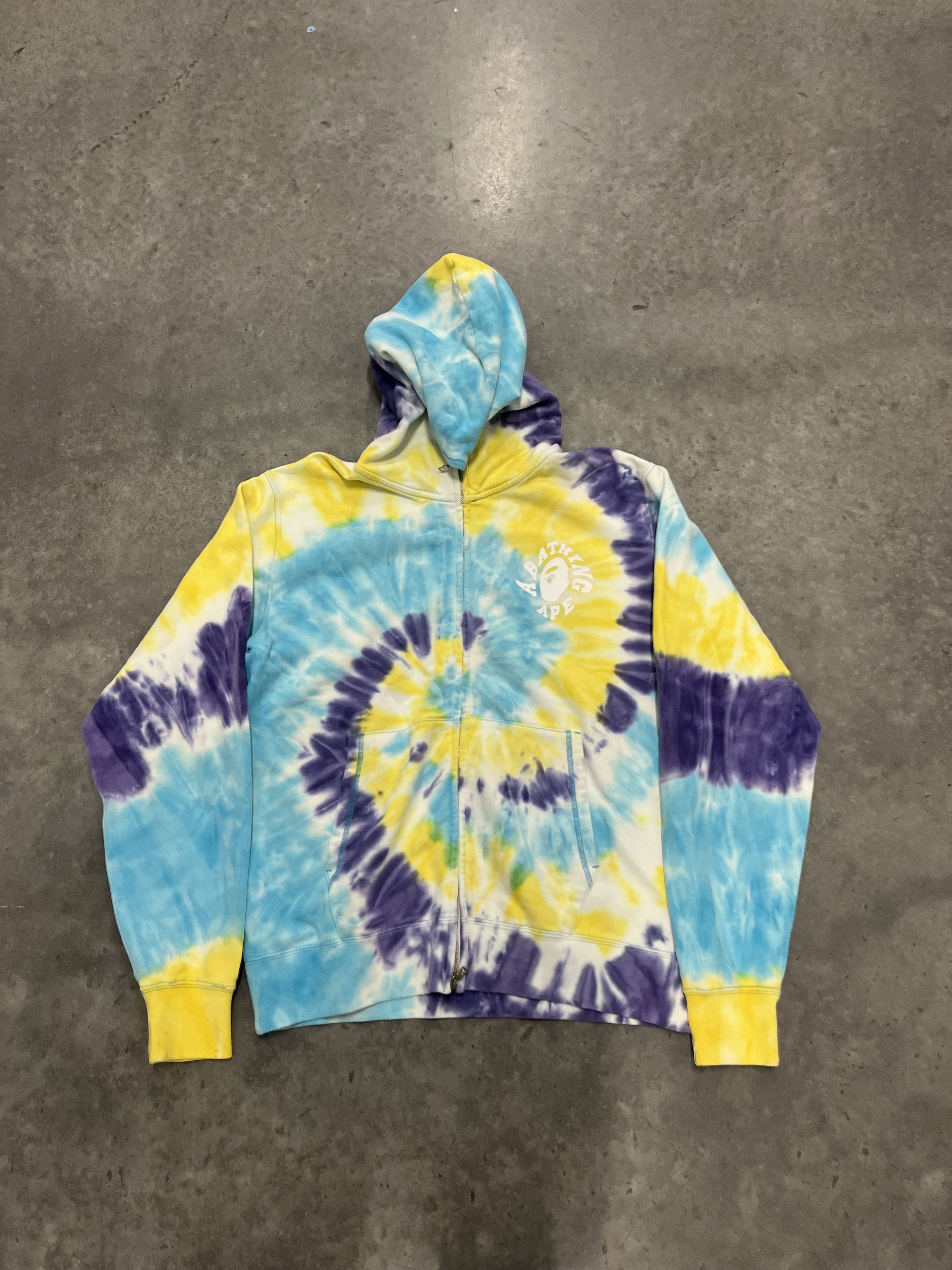 Bape Tie Die Hoodie A Bathing Ape L T-Shirts, Sweatshirt | FlexRushtees.com