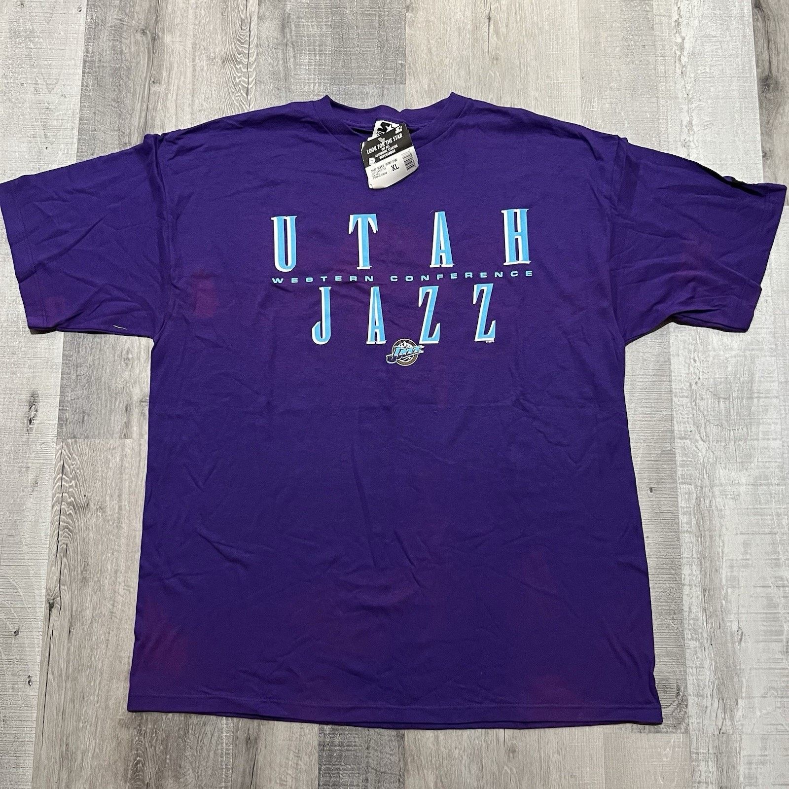 Vtg Starter Utah Jazz Nba Basketball T Shirt Purple Nwt Xl