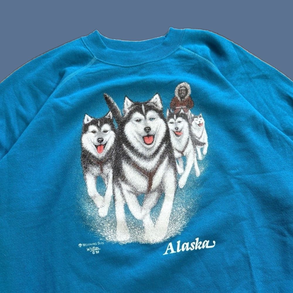 Hanes Vintage Alaska Sled Dogs Crewneck Sweatshirt Men M Nwt Blue Hanes 90s Animals Winter Sweatshir T-Shirts, Hoodie