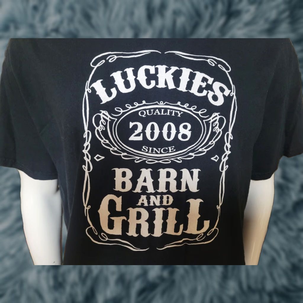 Company Port Company T Shirt Xl Black Men Crew Neck Short Sleeve Bar Restaurant Luckies Barn Gr Hoodie, Sweatshirt