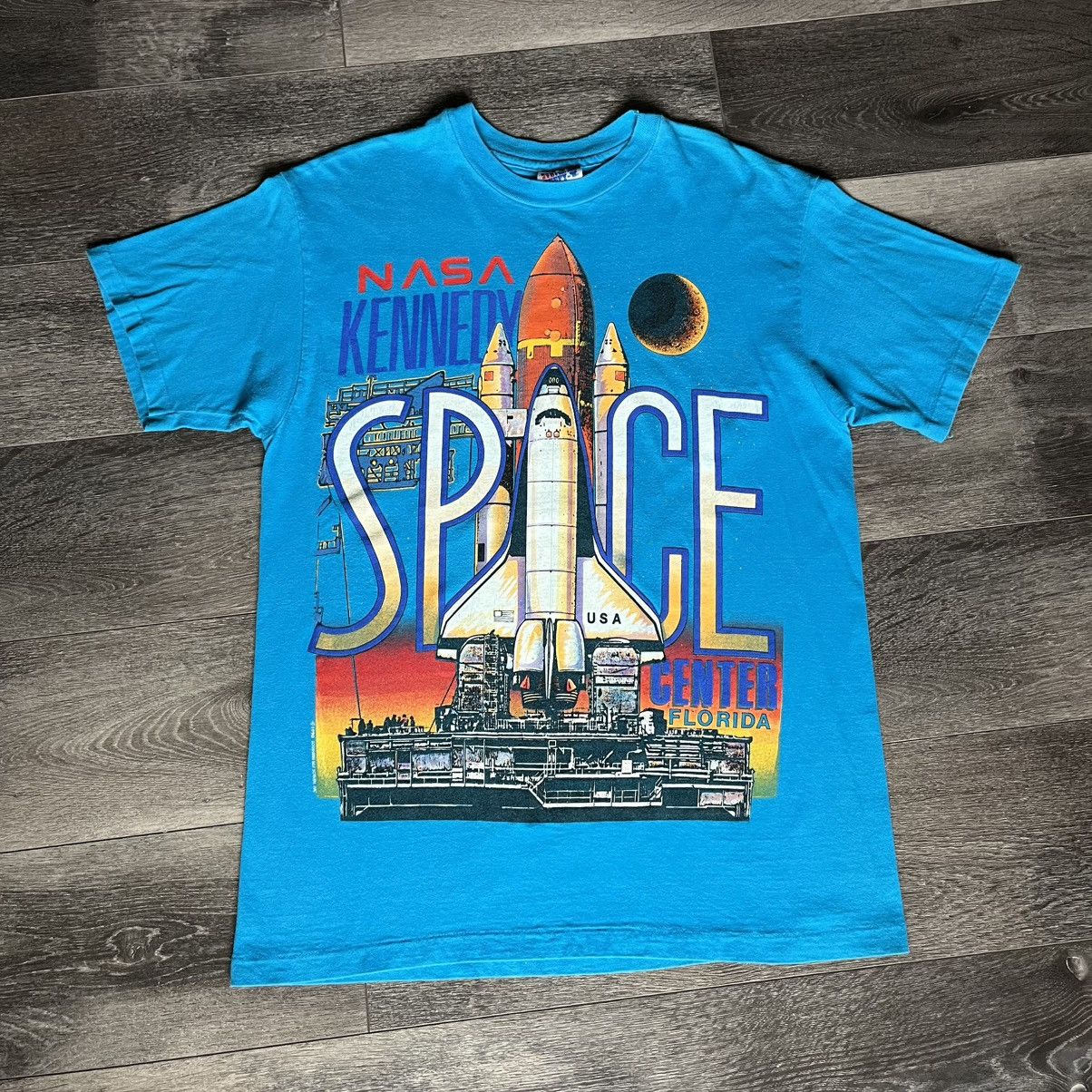 Vintage 1990s Nasa Kennedy Space Center Big Graphic Logo Tee
