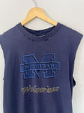 Vintage Thrashed Michigan Wolverines Cut Off College Tee Hoodie, Sweatshirt | FlexRushtees.com