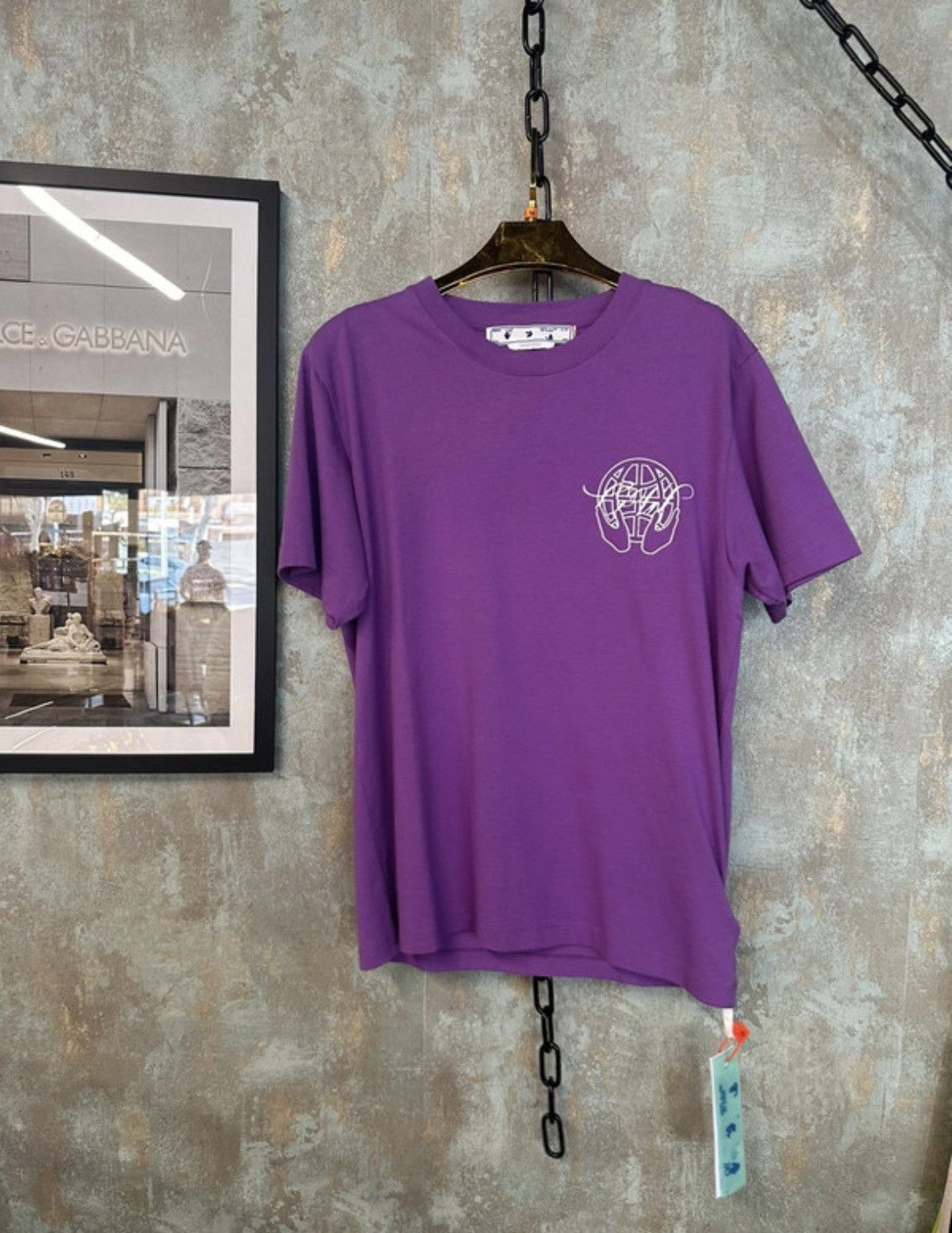 Off White Purple White Off White Hands Tee M Hoodie, Sweatshirt | FlexRushtees.com