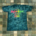 Vintage Hard Rock Cafe Jamaica Tie Dye Shirt Medium Men Blue Cotton Logo 90s Music Rock Trop