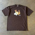 Japanese Brand Brown Casual Retro Mushroom Print T Shirt