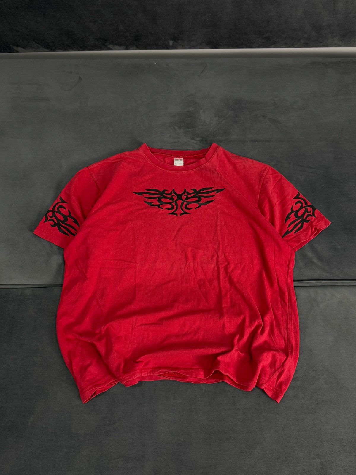 Vintage Y2k Tribal Tee T Shirt Cyber Goth Punk Emo Skate