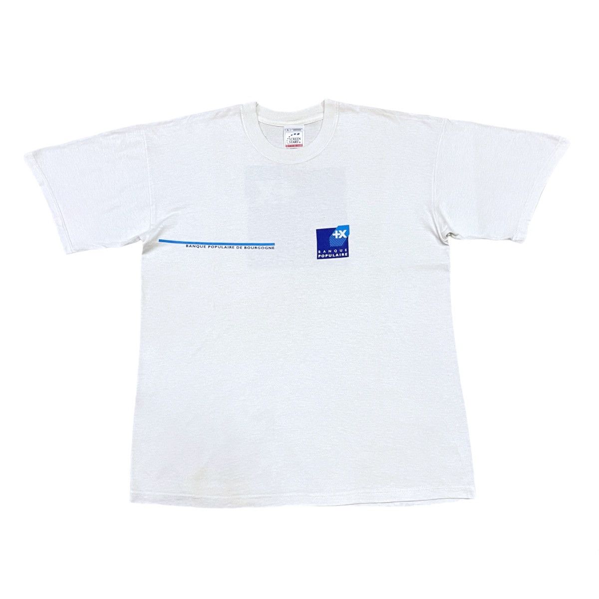 Vintage 90s Banque Populaire Nice Design Tee Deadstock Rare Hoodie, Sweatshirt | FlexRushtees.com