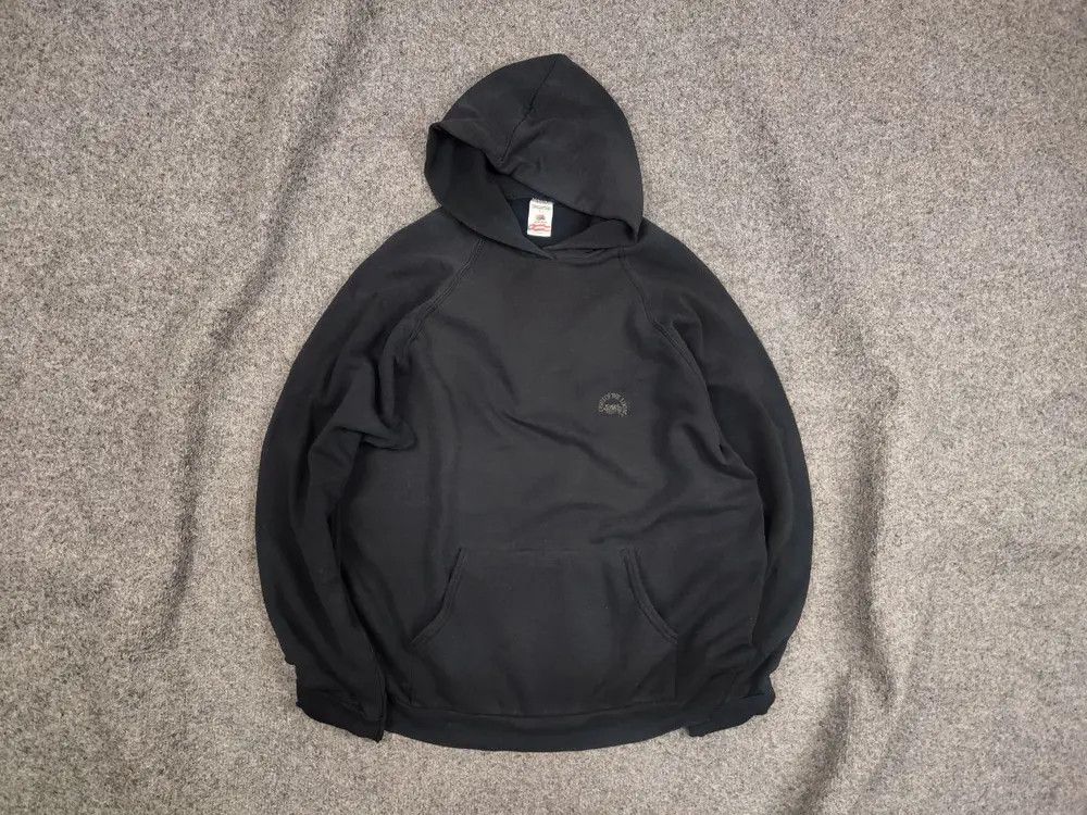 Fruit Of The Loom Vintage 90 S Fruit Of The Loom Black Faded Hoodie Usa Style