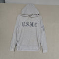 Other Vintage Avirex U S M C Printed Hoodie Sweater Gray Size M T-Shirts, Sweatshirt | FlexRushtees.com