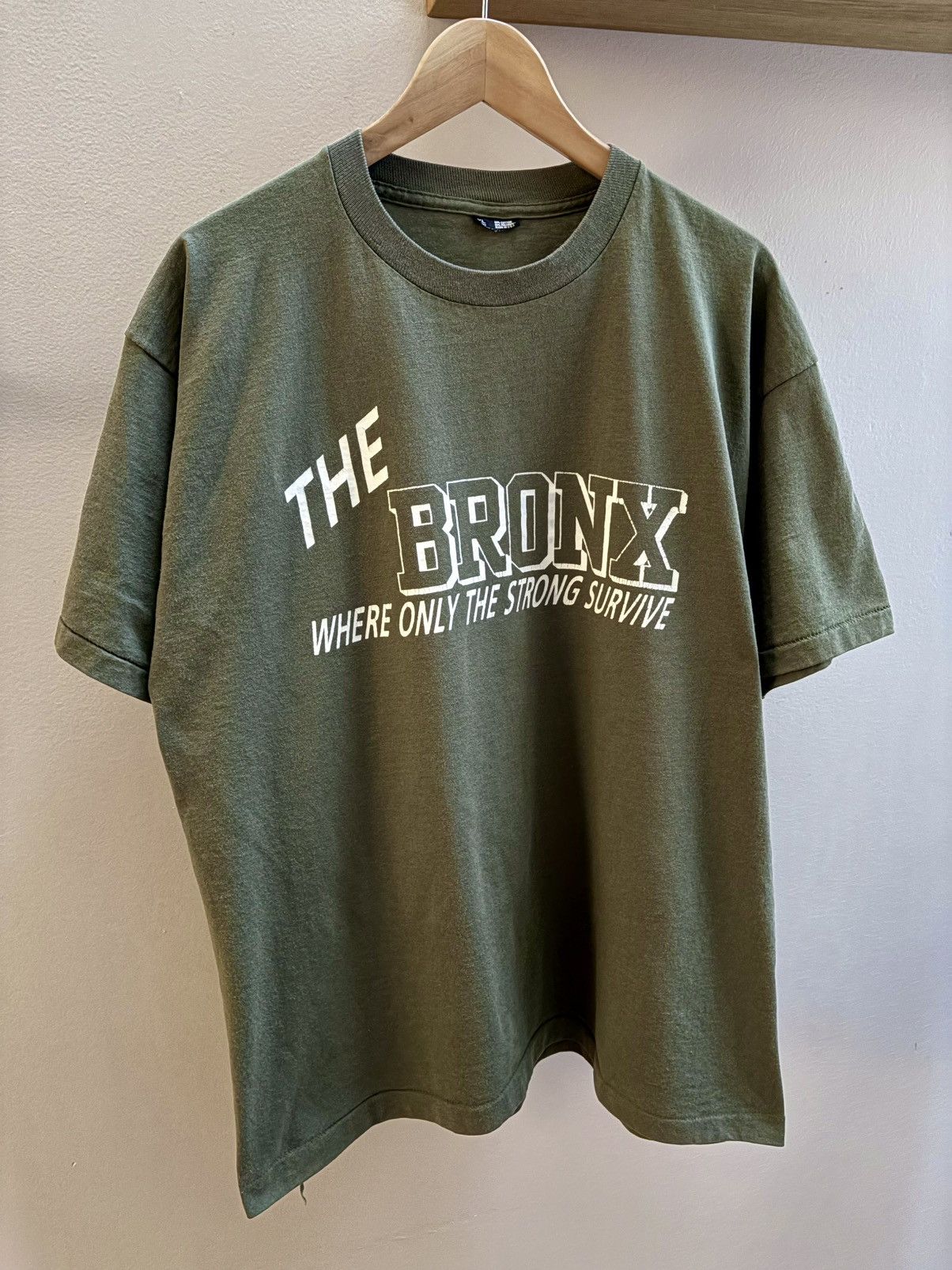 Vintage The Bronx Vtg Only The Strong Survive Army Green T Shirt Hoodie, Sweatshirt | FlexRushtees.com
