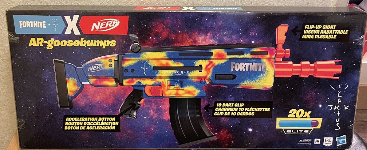 Travis Scott New Fortnite Cactus Jack Astronomical Nerf Gun Ar Goosebumps