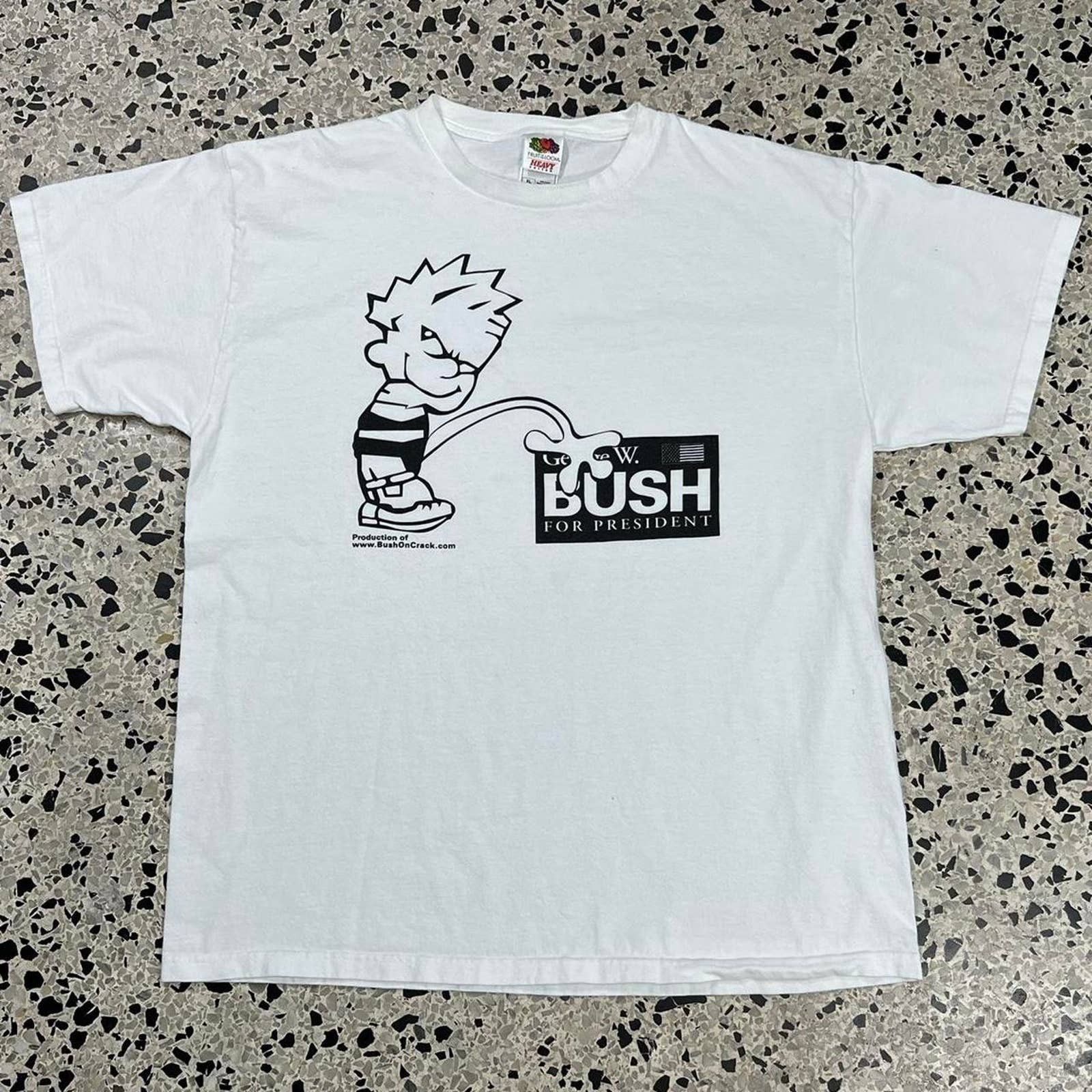 Vintage Y2k Calvin Peeing On George W Bush Promo Tee Hoodie, Sweatshirt | FlexRushtees.com