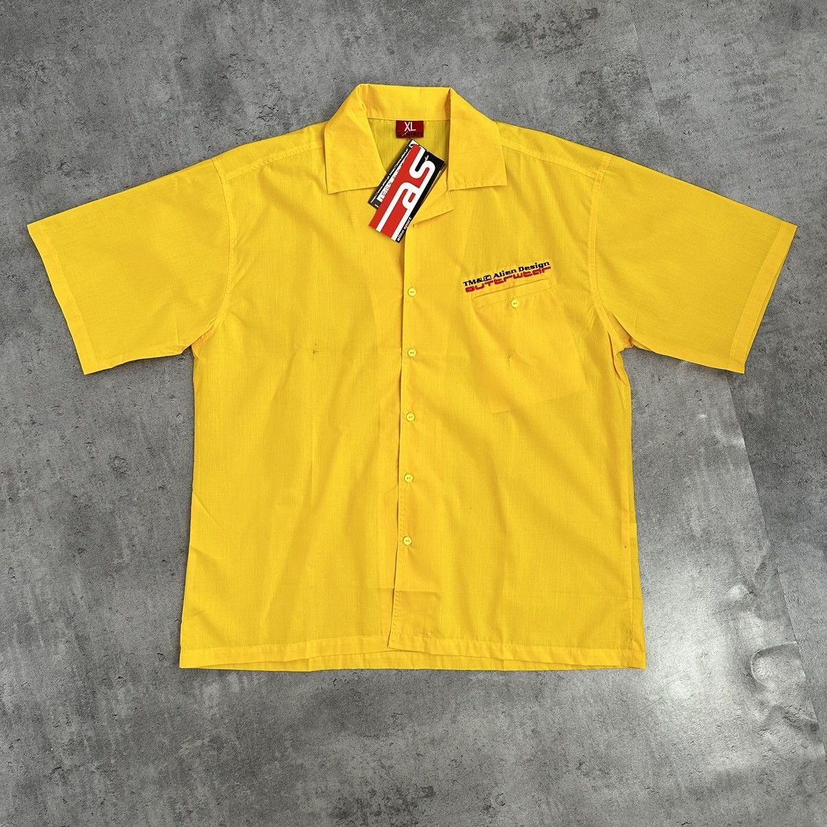 Vintage Alien Yellow Oversize Shirt Y2k