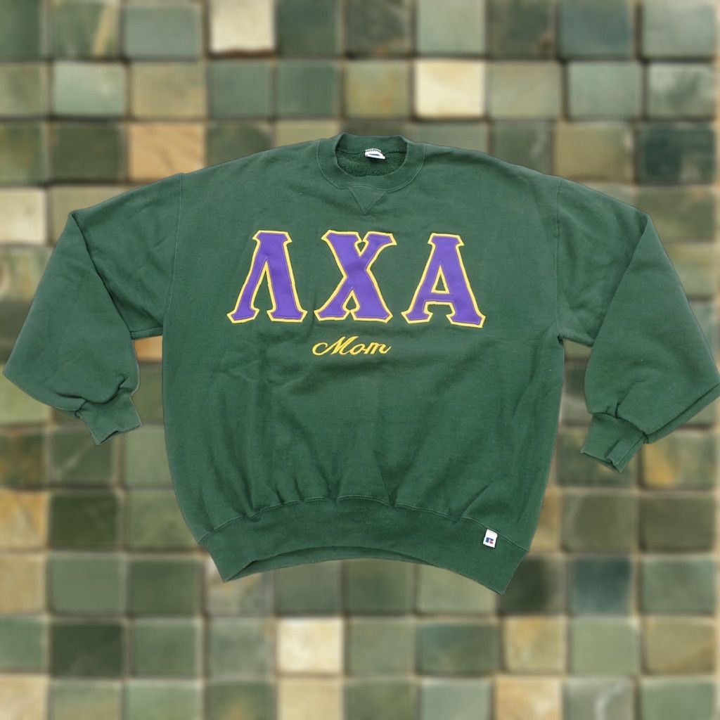 Russell Athletic Vintage Rare Vtg Russell Athletic Lambda Chi Alpha Mom Crewneck Sweatshirt 90s Gree