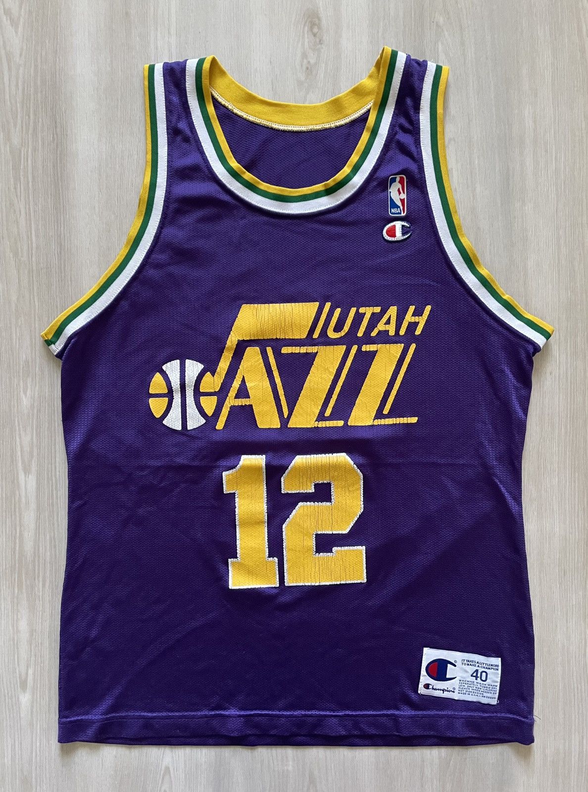 Vintage Champion Utah Jazz Jersey Stockton 12 Sz 40 Usa T-Shirts, Hoodie, Sweatshirt | FlexRushtees.com