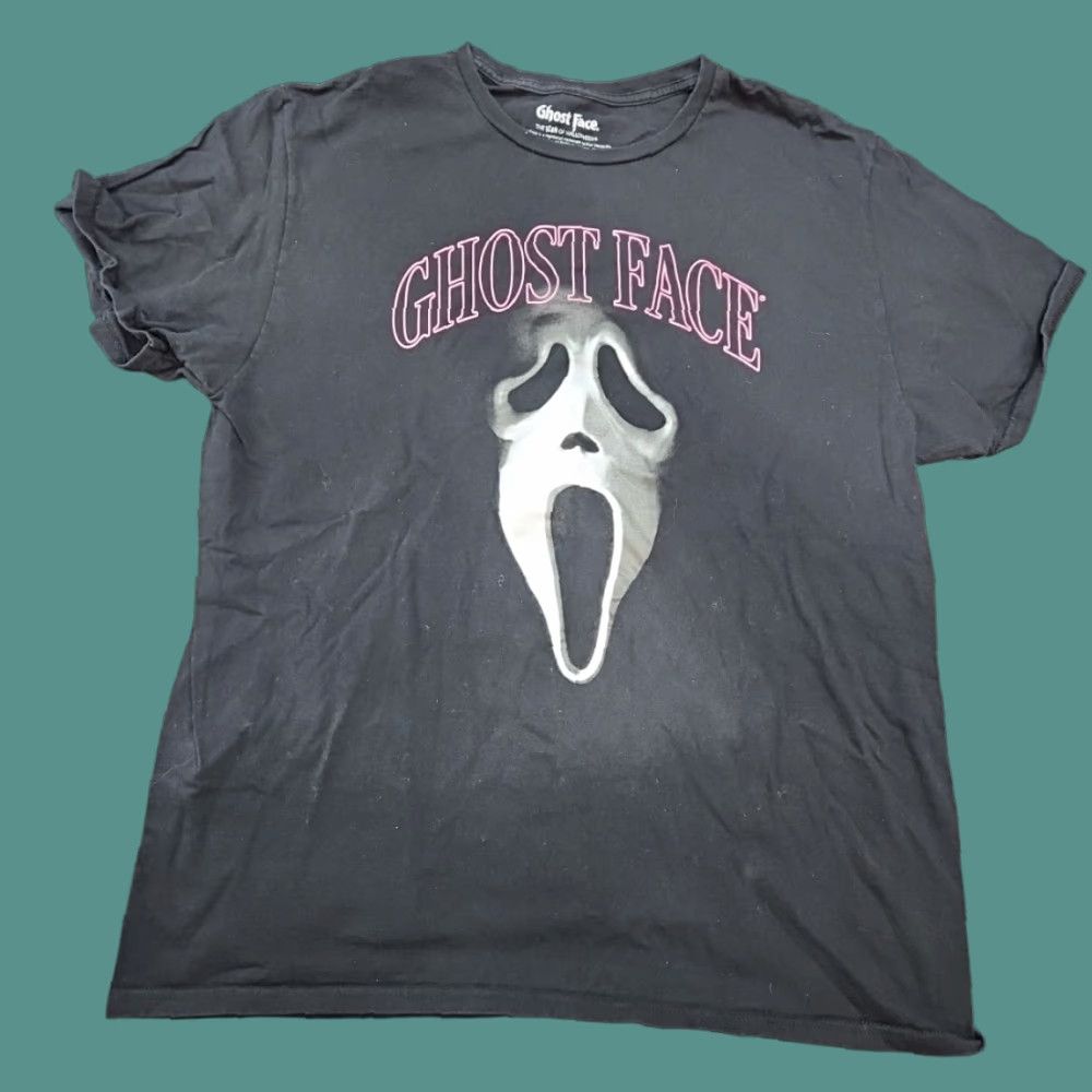 Vintage The Icon Of Halloween Ghost Face Scream Movie T Shirt Men Xl Black Graphic Tee Halloween Hor