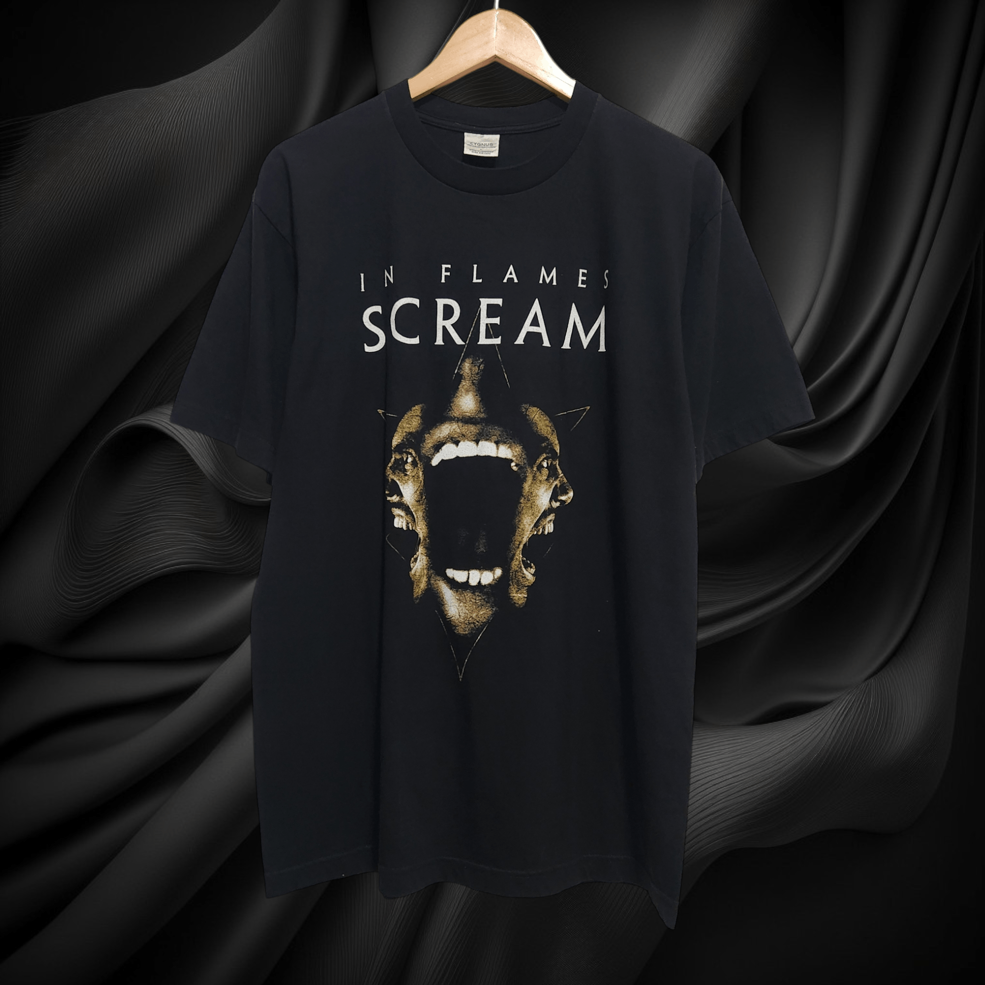 Vintage 90 S In Flames Scream Band Tee Mens Large