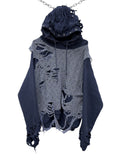 Japanese Brand Custom Archive Hoodie L G B Style Sweater Ripped