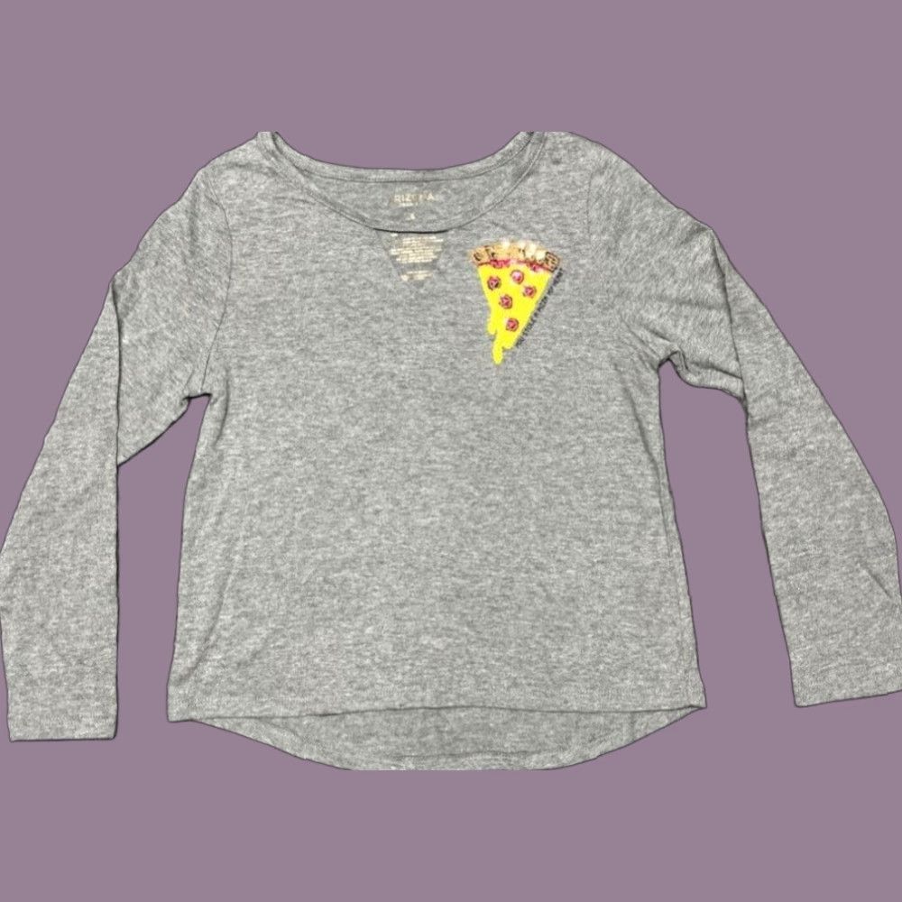 Vintage No Just Optimize Arizona Jean Co Girls Top Pullover T Shirt Heather Gray Sequin You