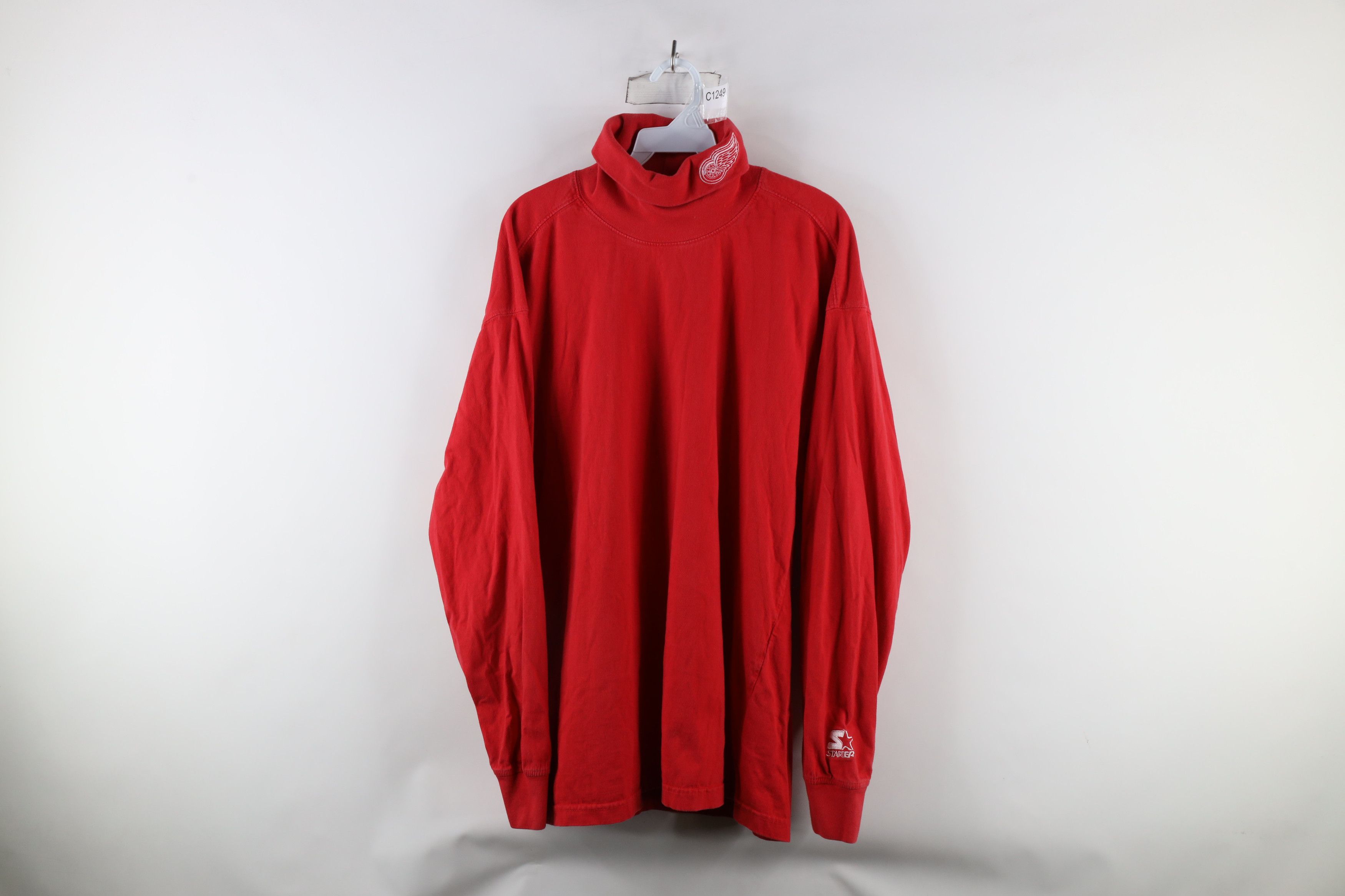 Vintage 90s Starter Red Wings Hockey Turtleneck T Shirt