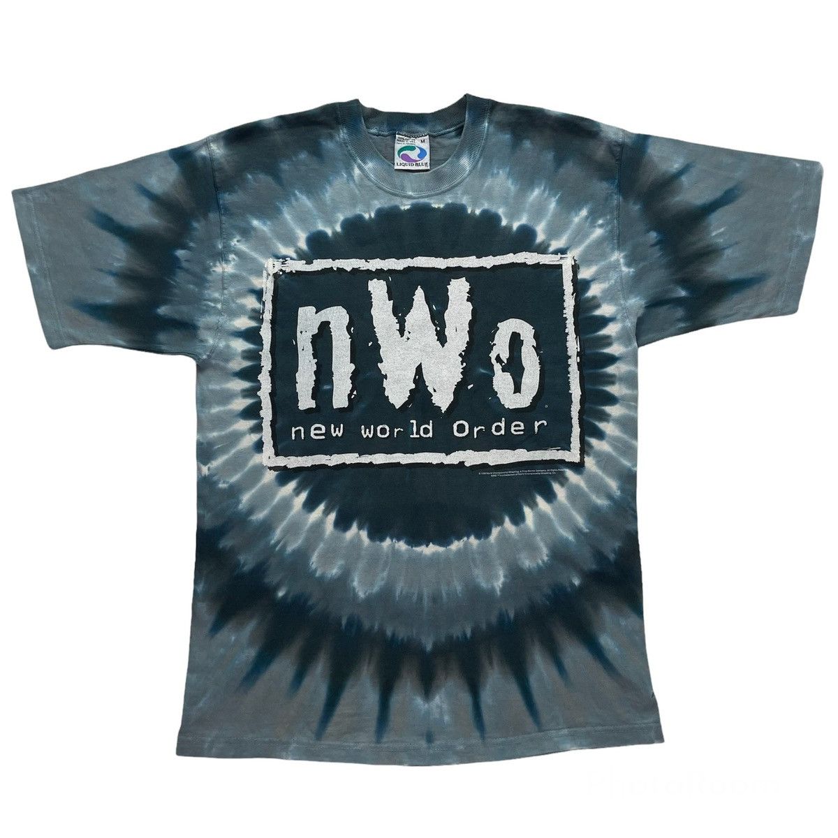 Vintage 1998 Wcw Nwo New World Order Liquid Blue Tie Dye Tee Hoodie, Sweatshirt | AU16VibeMintTees.com