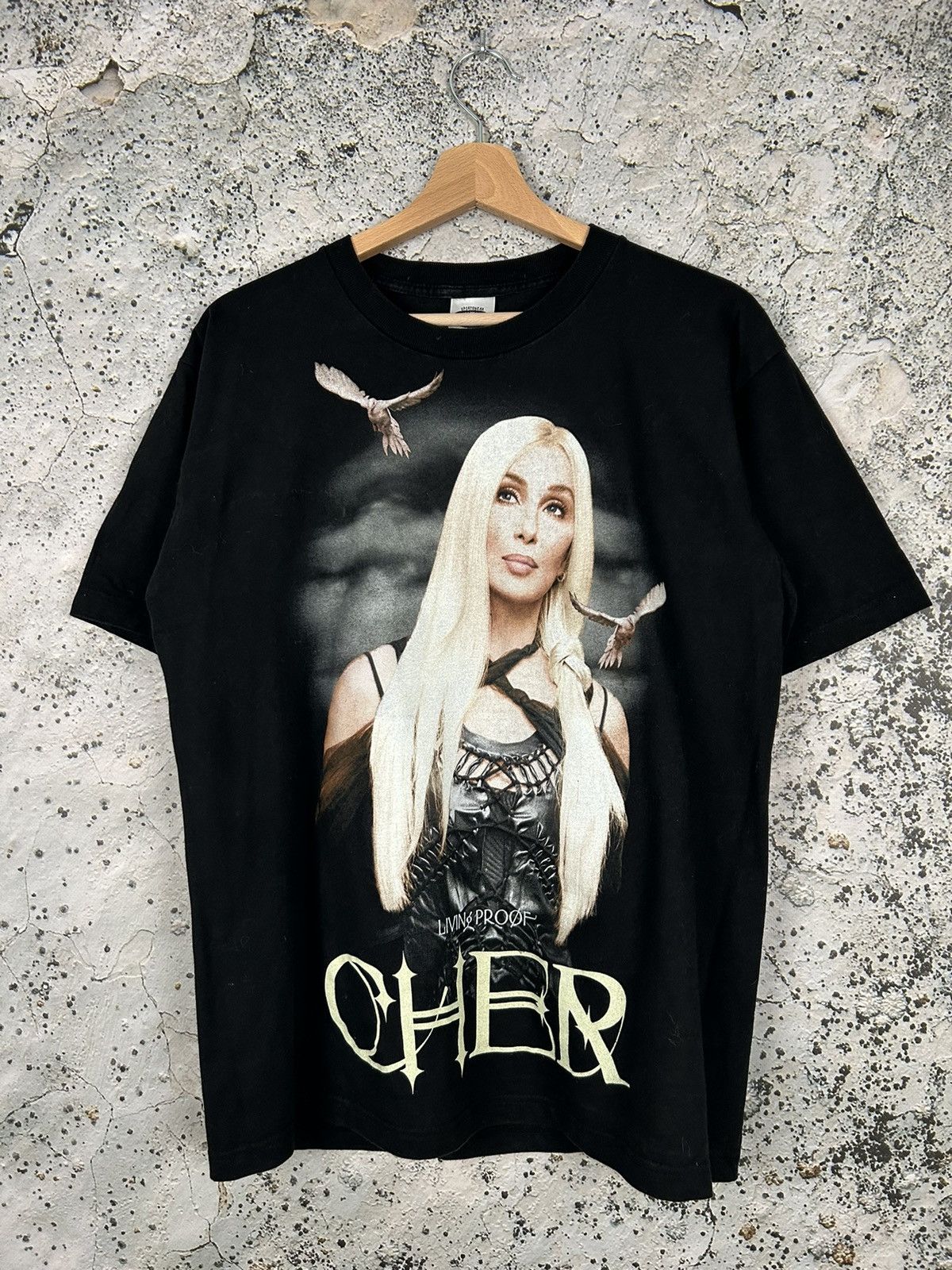Vintage Cher Living Proof 2002 Tour Band Tee Graphic Rare Hoodie, Sweatshirt | FlexRushtees.com