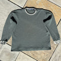 American Eagle Outfitters 2 Tone Green Tan Waffle Knit Thermal