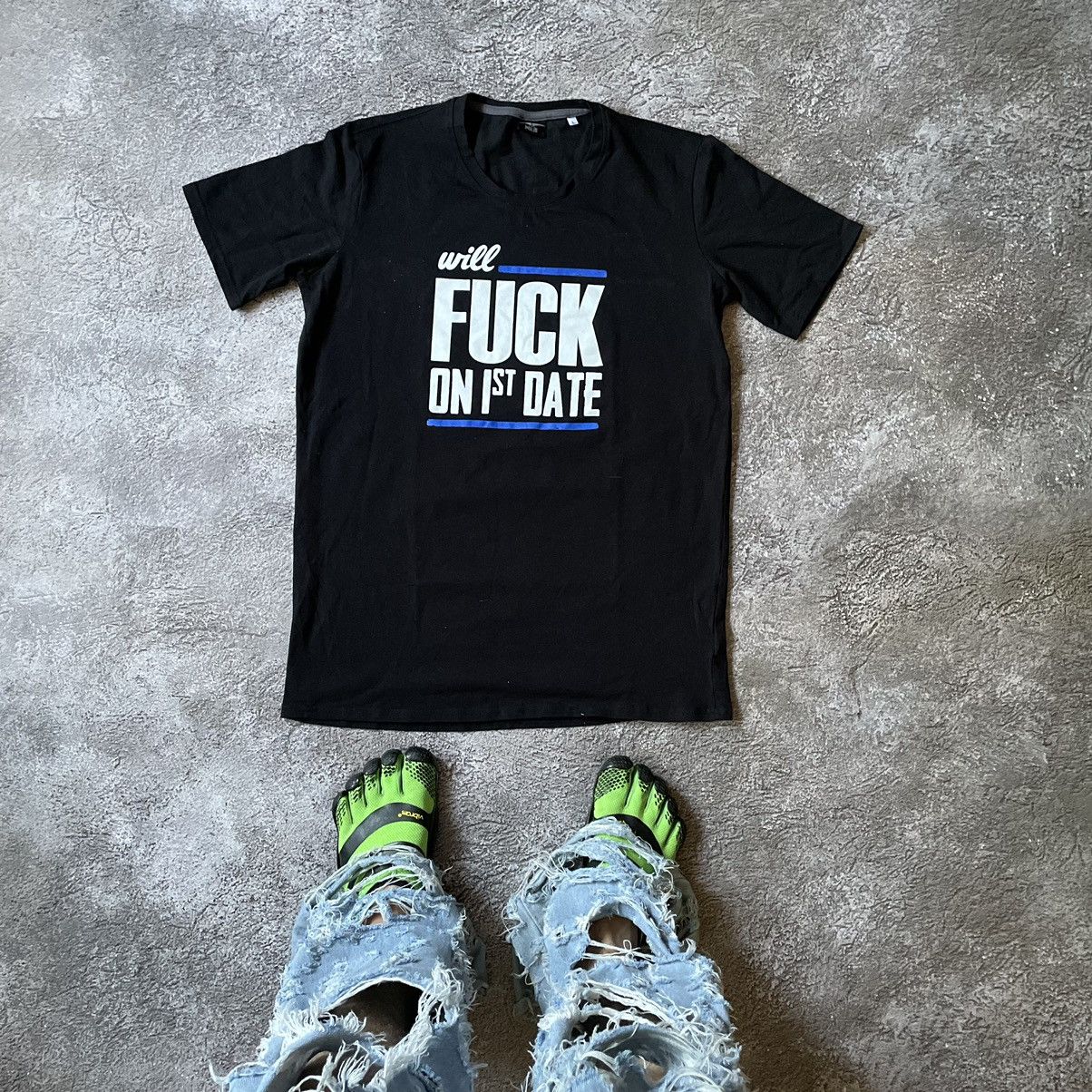 Vintage Y2k Will Fuck On 1st Date Funny Slogan Tee Hoodie, Sweatshirt | FlexRushtees.com