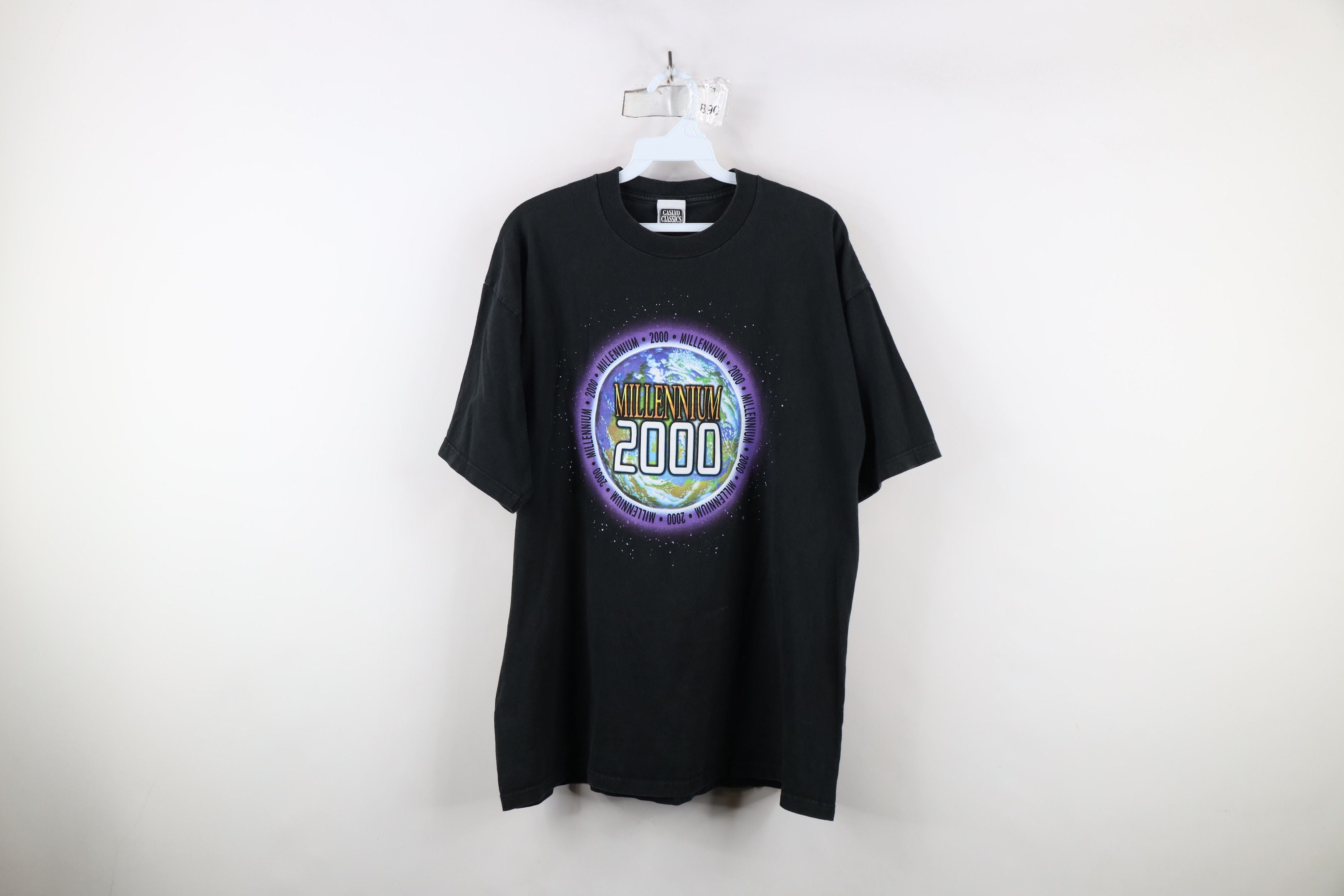 Vintage Y2k 2000 Millennium Spell Space T Shirt Black Usa
