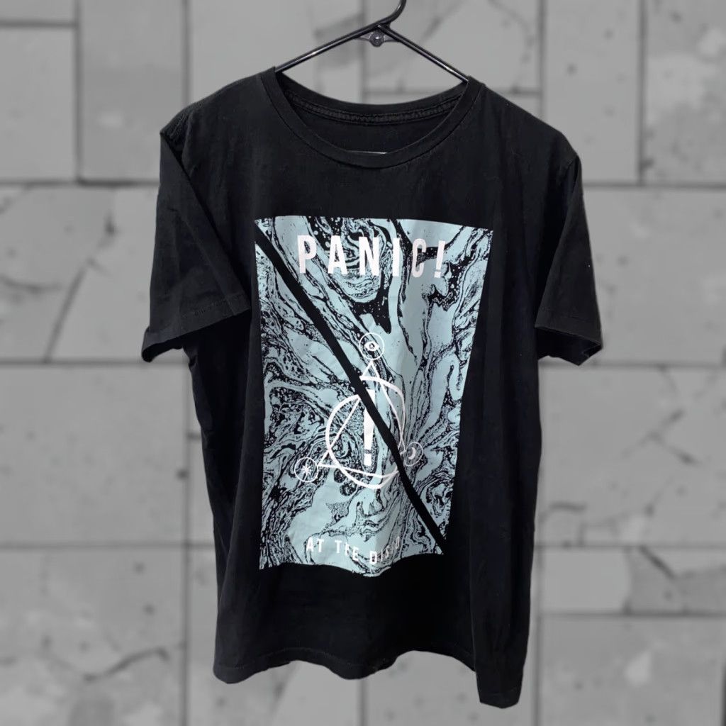 Vintage Men S Panic At The Disco T Shirt Short Sleeve Black Size S Band Vintage 20 5 Inch Armpit Hoodie, Sweatshirt