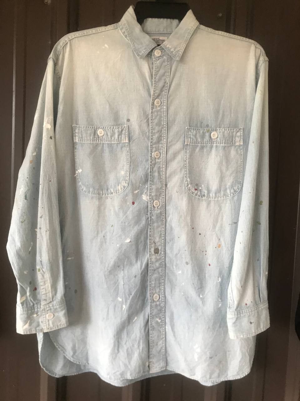 Beams Plus Orslow Paint Splash Chambray Bleached Shirt