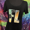 Royal Robbins Roxy Black Tee With Tropical Graphic