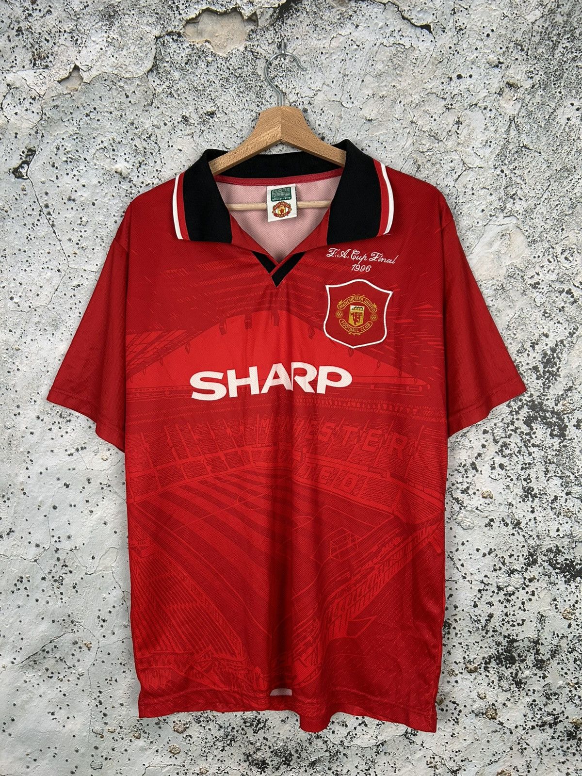 Vintage Manchester United Soccer Draw Retro Jersey Football Sport