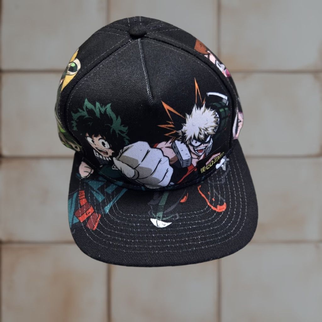 Vintage My Hero Academia Cap Adult One Size Black Baseball Anime Graphic Curved