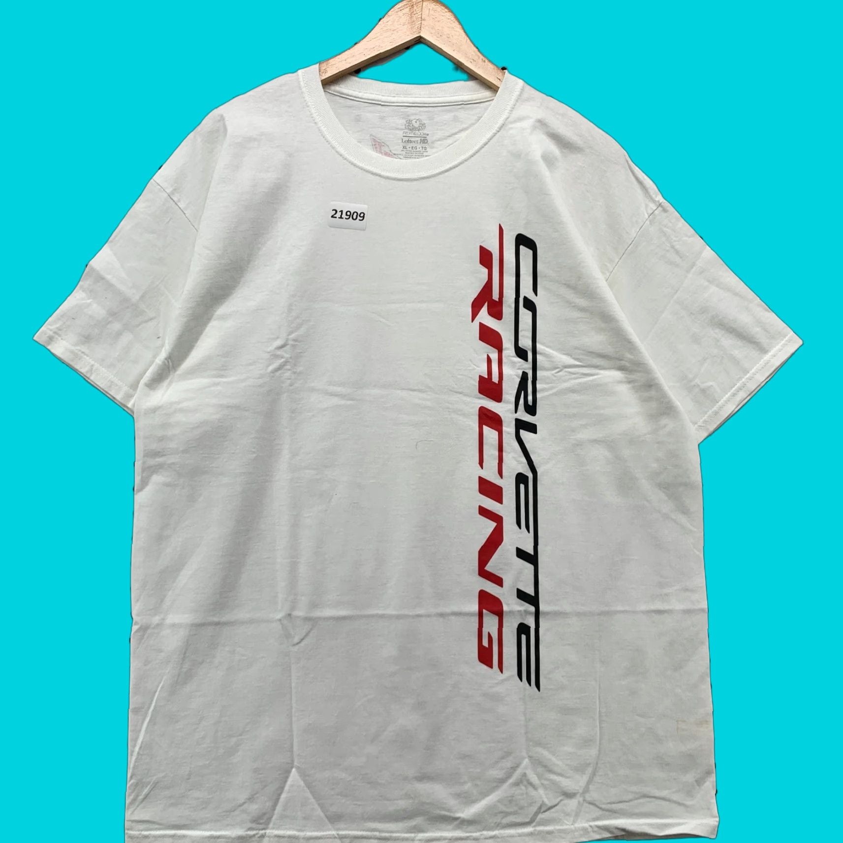 Fruit Of The Loom Chevy Corvette Racing Shirt White Adult Xl Car Tee Short Sleeve Hoodie, Sweatshirt | FlexRushtees.com