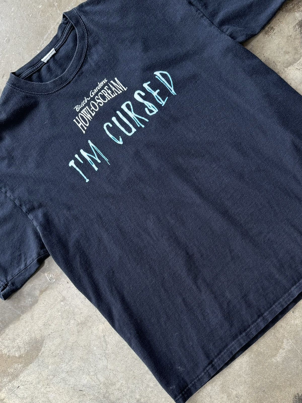 Vintage Busch Gardens Howl O Scream Cursed Tee Large Hoodie, Sweatshirt | FlexRushtees.com
