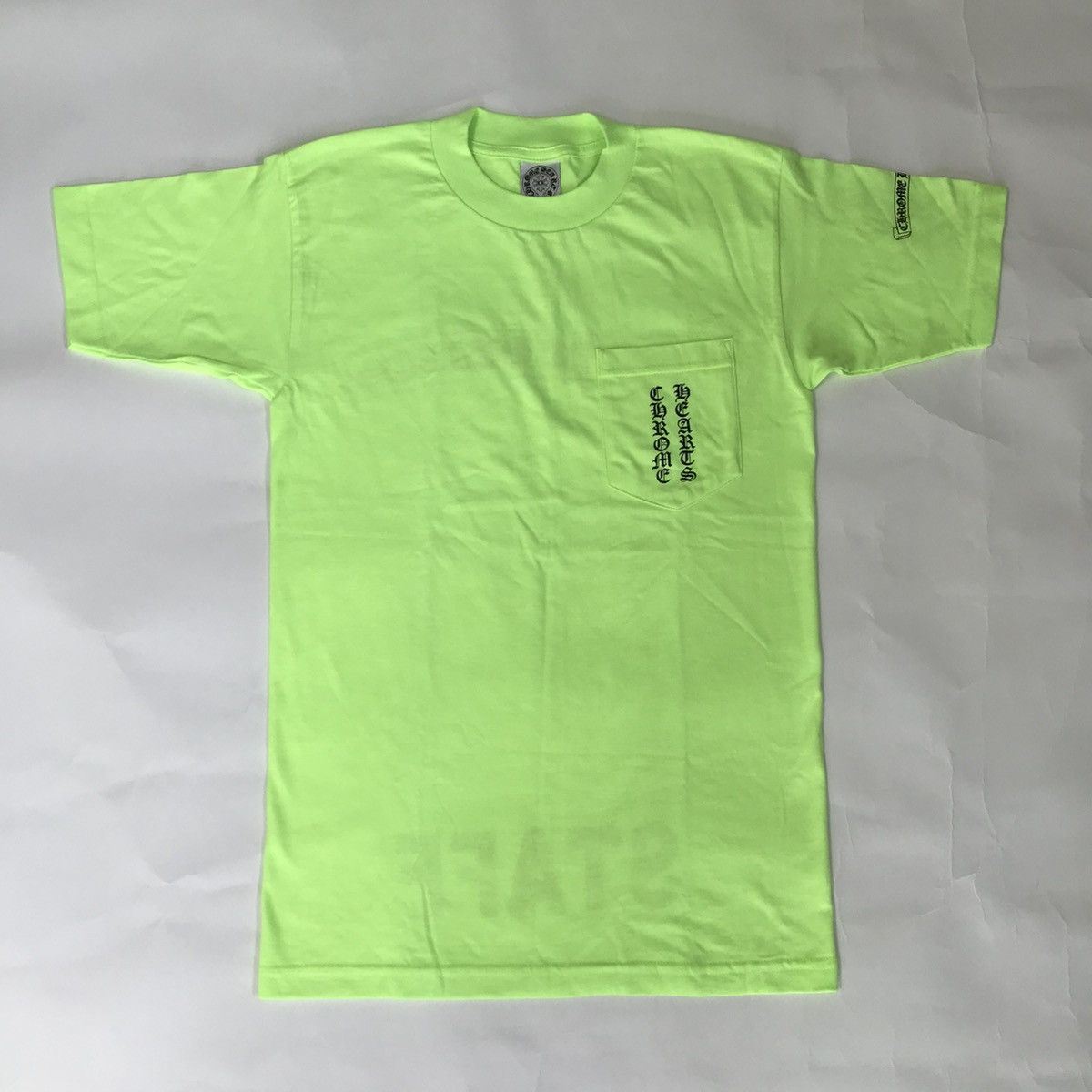 Hearts Chrome Hearts Scroll Logo Staff Neon Green T-Shirts, Hoodie, Sweatshirt | FlexRushtees.com