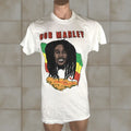 Vintage Bob Marley Rastafari Kingston T Shirt Kingston Puffy Print Men S L White 1970s 1980s