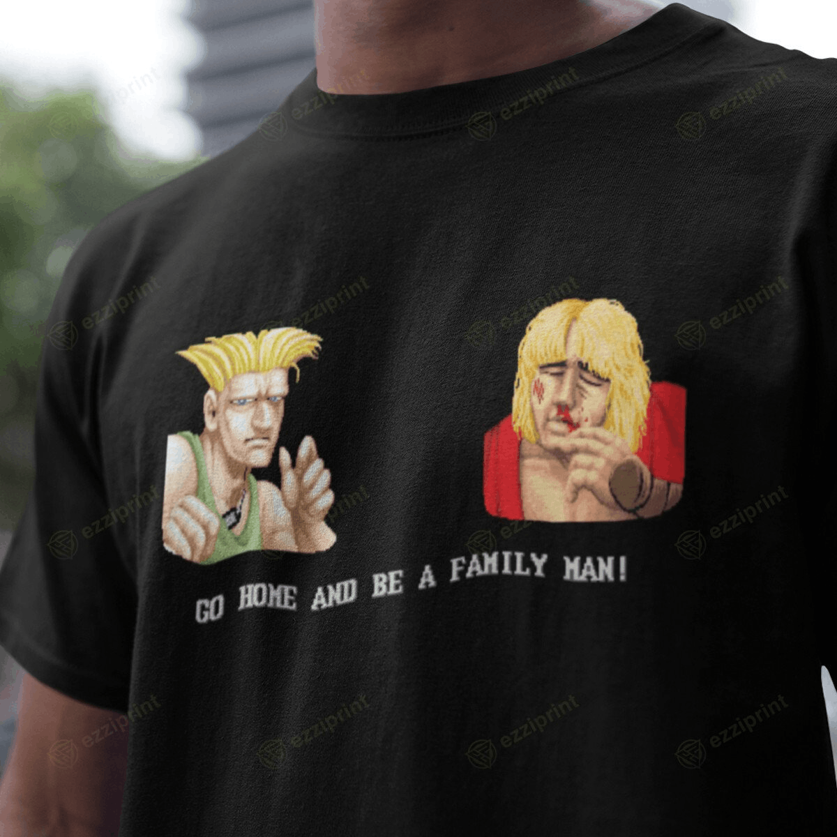 Vintage Go Home And Be A Family Man Street Fighter T Shirt