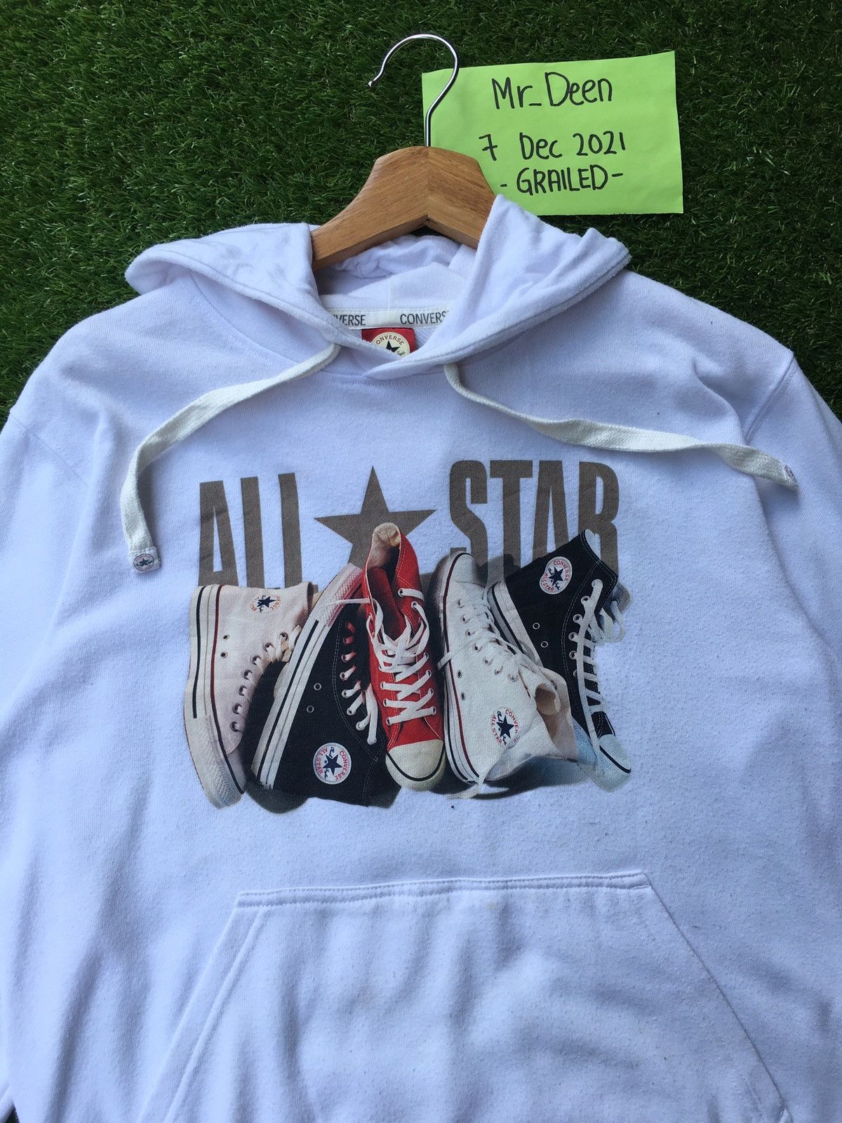 Rare Vintage Converse All Star Big Shoes Logo Printed Hoodie