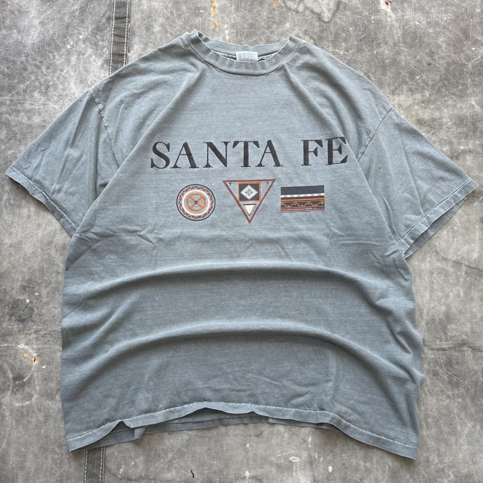 Hanes Vintage 90s Moss Green Santa Fe New Mexico Aztec Shirt